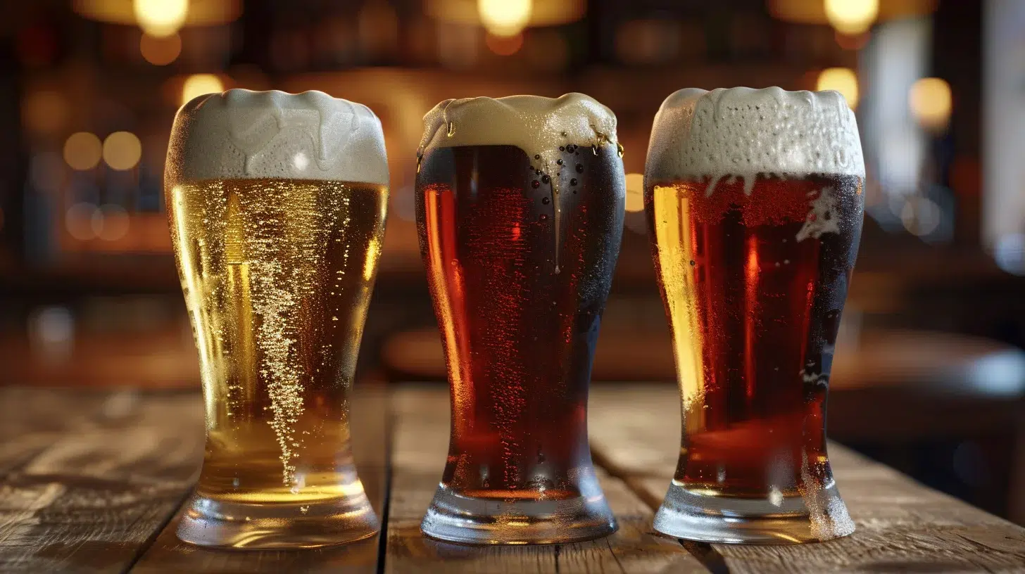 bières blondes, brunes et ambrées