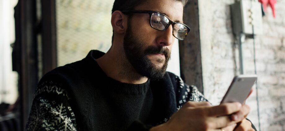 A man using a smartphone