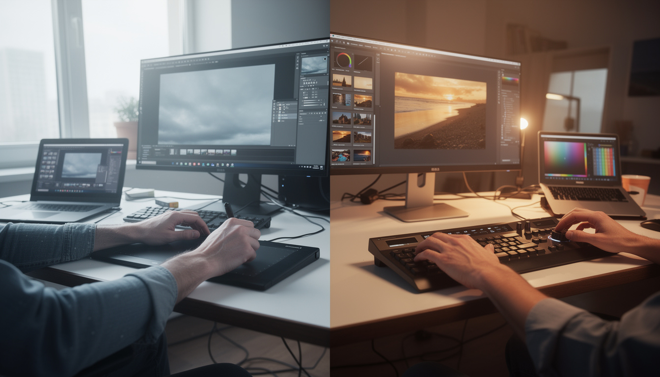 découvrez les avantages comparés de photoshop et lightroom pour choisir l'outil idéal à vos besoins en retouche photo et édition d'images.