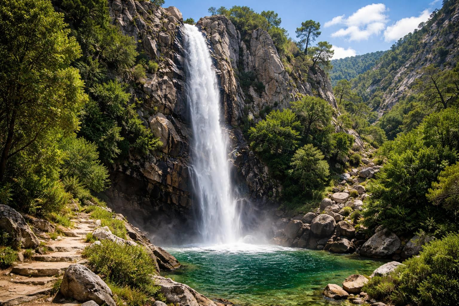 explorez la spectaculaire cascade piscia di l'onda, une chute d'eau impressionnante de 50 mètres, et laissez-vous émerveiller par la beauté naturelle et la tranquillité de ce site incontournable.