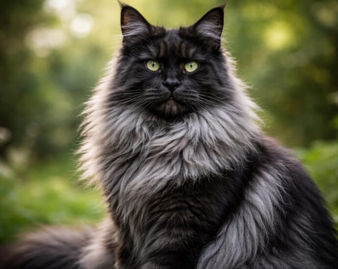 explorez les caractéristiques uniques et le charme du maine coon adulte black smoke, une race de chat fascinante et élégante.