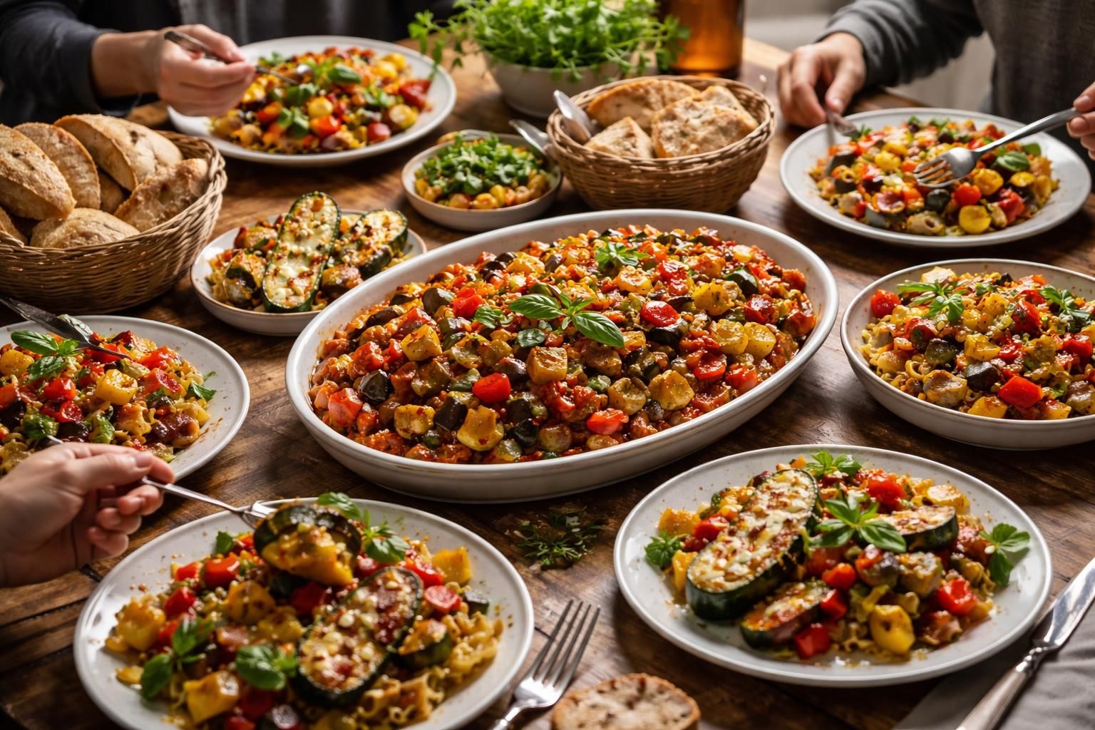 découvrez les meilleures recettes à base de courgettes, aubergines et poivrons pour un dîner en famille savoureux et convivial. idées faciles et gourmandes pour régaler petits et grands.