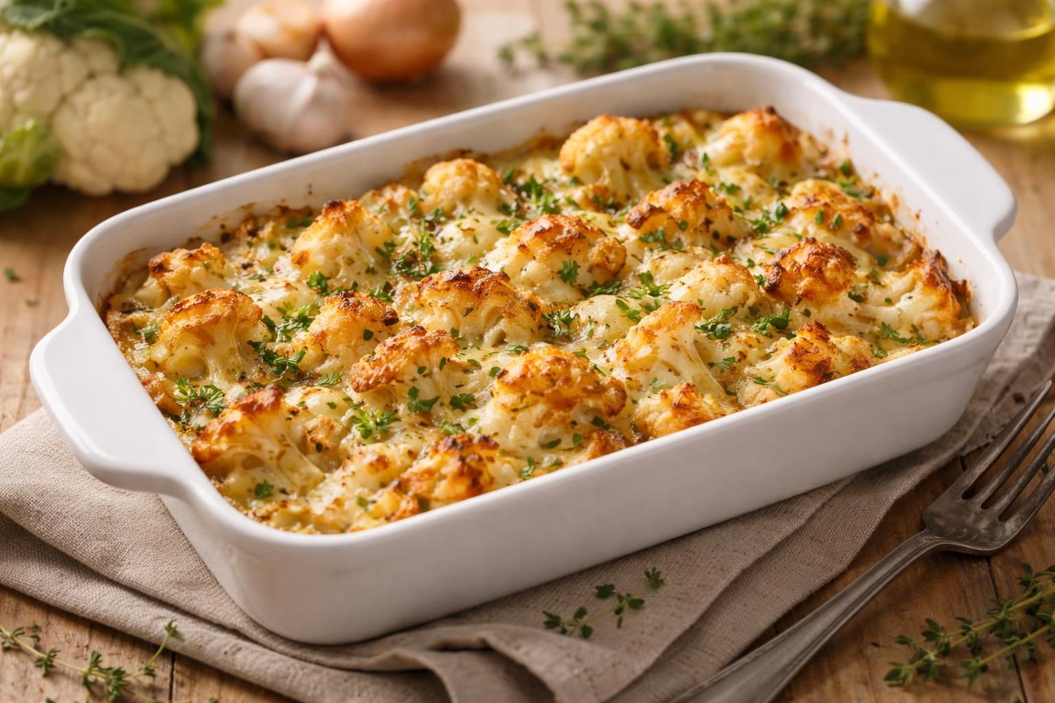 découvrez une recette légère et savoureuse de gratin de chou-fleur sans béchamel ni crème, idéale pour un repas sain et gourmand.