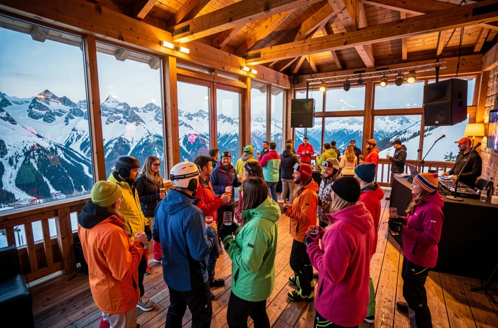 La Folie Douce à l'Alpe d'Huez, discothèque d'altitude avec vue sur les sommets enneigés